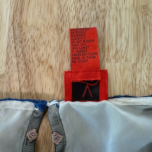 Cristina Striped Embroidered Sheer Ruffle Sleeve Dress Size M - Picture 5 of 6